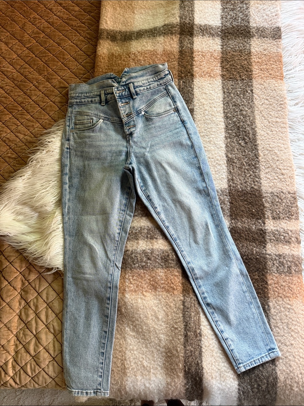Blank NYC Light Blue High-Rise Tapered Jeans